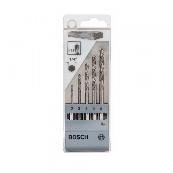 Jogo de Brocas Bosch para Madeira 3 Pontas 2, 3, 4, 5, 6mm