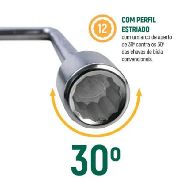 Jogo de Chave Biela de 8mm a 19mm 12 Peças Sata