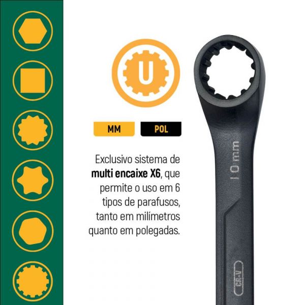 Jogo de Chave Combinada Speedy X6 8-17mm ST47530 Sata