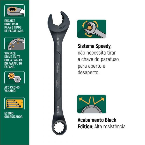 Jogo de Chave Combinada Speedy X6 8-17mm ST47530 Sata