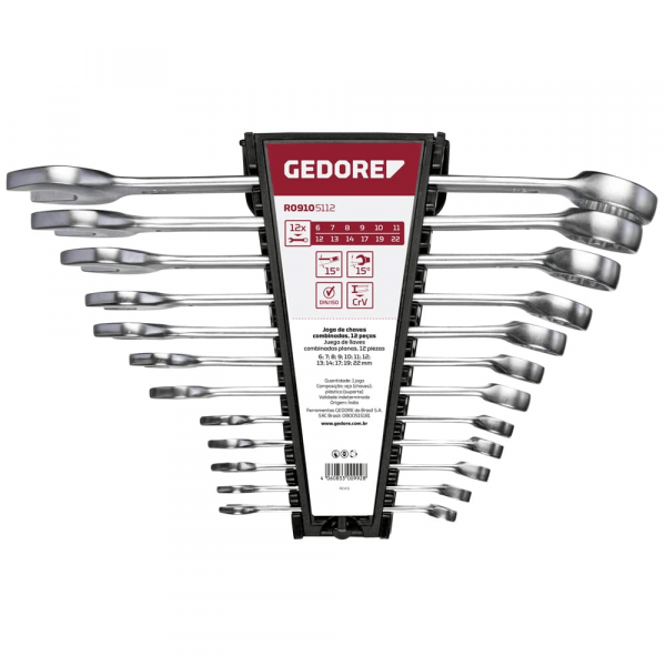 Jogo de Chave Combinada 15 Peças 6mm a 32mm Gedore Red