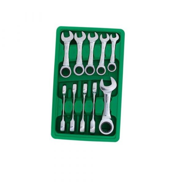 Jogo de Chaves Combinadas Curta com Catraca 10-19mm 10 Peças Belzer