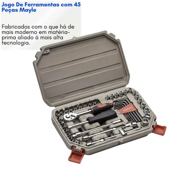 Jogo De Ferramentas com 45 Peças Mayle