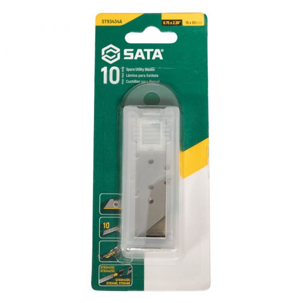 Jogo de Lâminas para Estilete Trapezoidal 10 Peças ST93434A Sata
