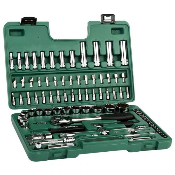 Jogo De Soquete Sextavado Com 88 Peças 1/4 1/2