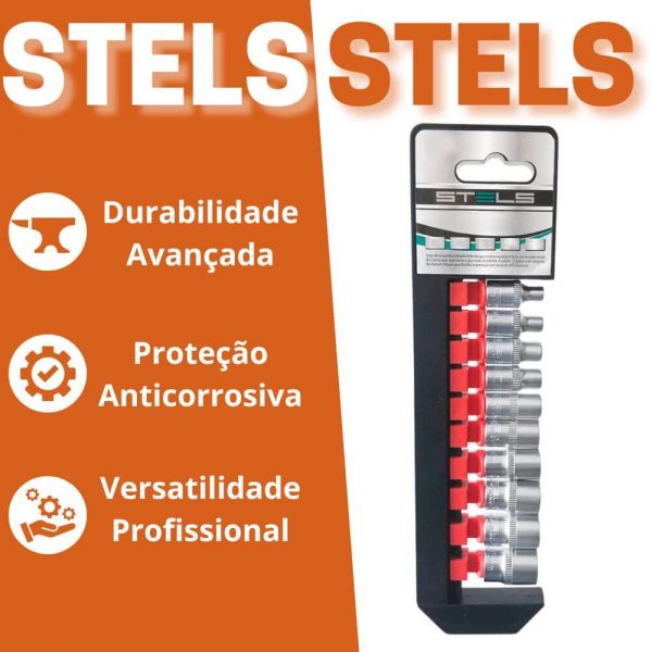 Jogo De Soquete Sextavado Com Encaixe 1/4