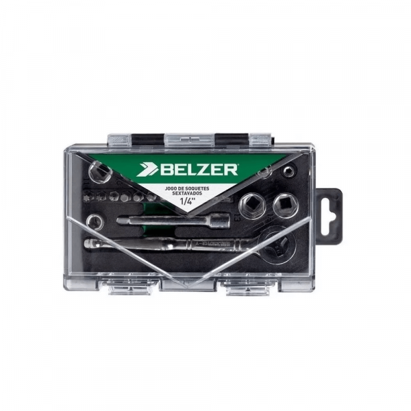 Jogo De Soquete Sextavado Com Encaixe 1/4