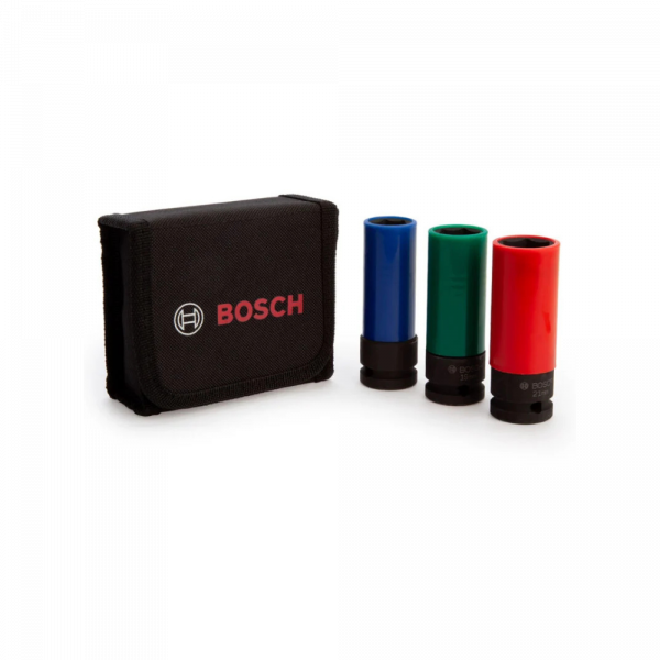 Jogo de Soquetes Bosch Impact Control 17/19/21mm, 85mm, encaixe 1/2