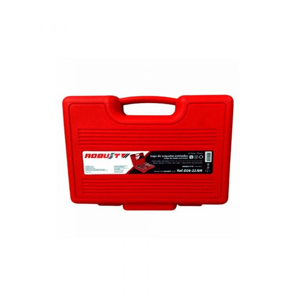 Jogo De Soquetes Estriados Robust D26-22 AM 1/2 Pol 22 Peças