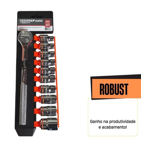 Jogo de Soquetes Sextavados 1/2