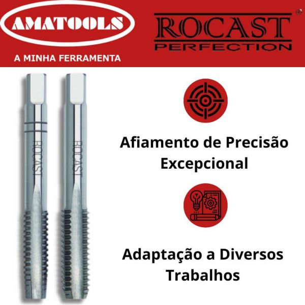Jogo Macho Manual Seriado em Aço Liga Rosca Métrica Fina Mf4 X 0,5  Rocast 