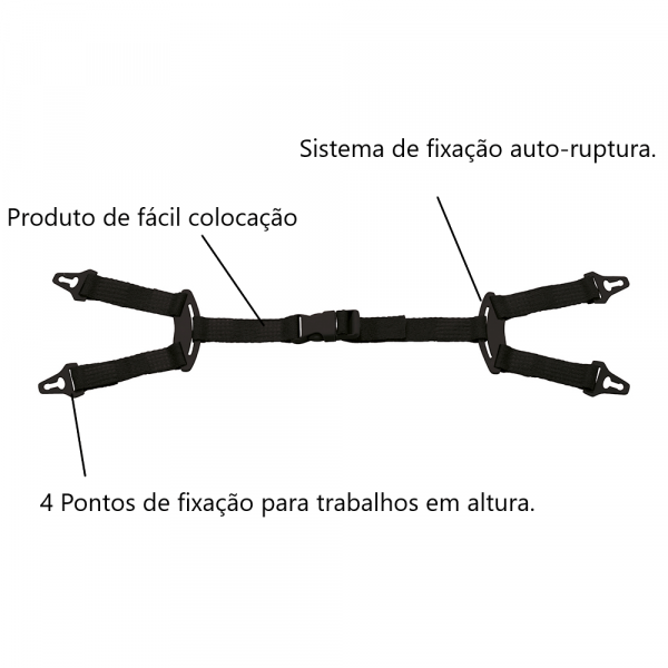 Jugular para Capacete Dynamic Jugalpha Delta Plus Pro Safety