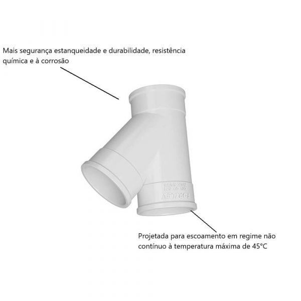 Junção 45º Esgoto DN75 Fortlev