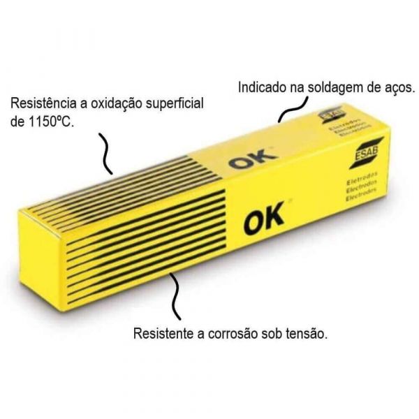 1 Kg De Eletrodo Ok 68.65 3,25mm Cromo-Níquel Esab
