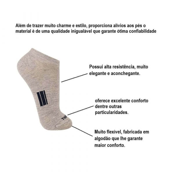 Kit 3 Meias Trifil Esport Sortida Tamanho Único Arcom