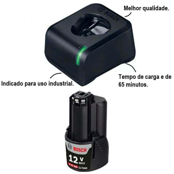 Kit Básico 2 Baterias 12V 2,0 Ah + Carregador GAL 12V-20 Bivolt Bosch