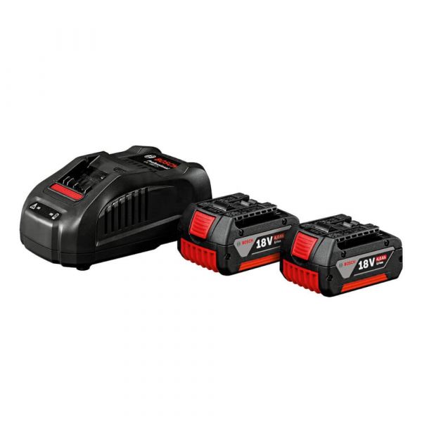 Kit Bosch 2 baterias GBA 18V 4,0Ah e Carregador GAL 1880 CV 220V