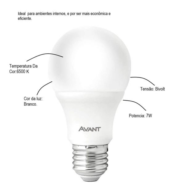 Kit Com 3 Lâmpadas Pera Led 7W Avant