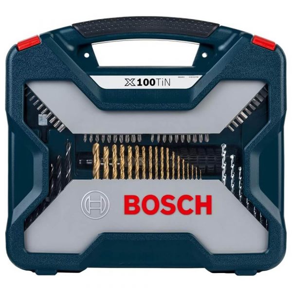 Kit de pontas e brocas em Titânio Bosch X-Line 100 peças