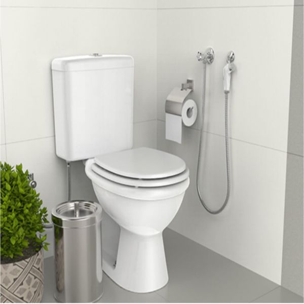 Ducha Higiênica Flexível com Gatilho Branca e Cromada Blukit