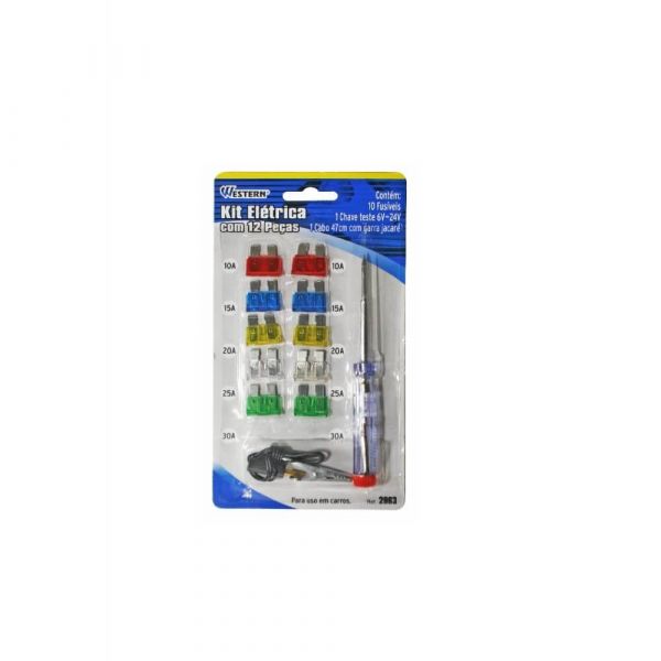 Kit Fusível Auto 12 Peças Western 2963 Mundial