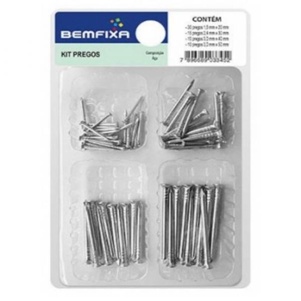 Kit Multiuso com Pregos de Aço Bemfixa