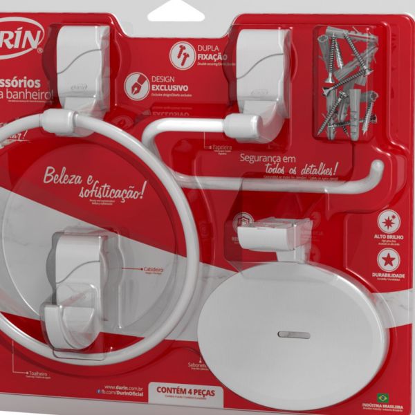 Kit para Banheiro Sofisticato 4 Peças Durin