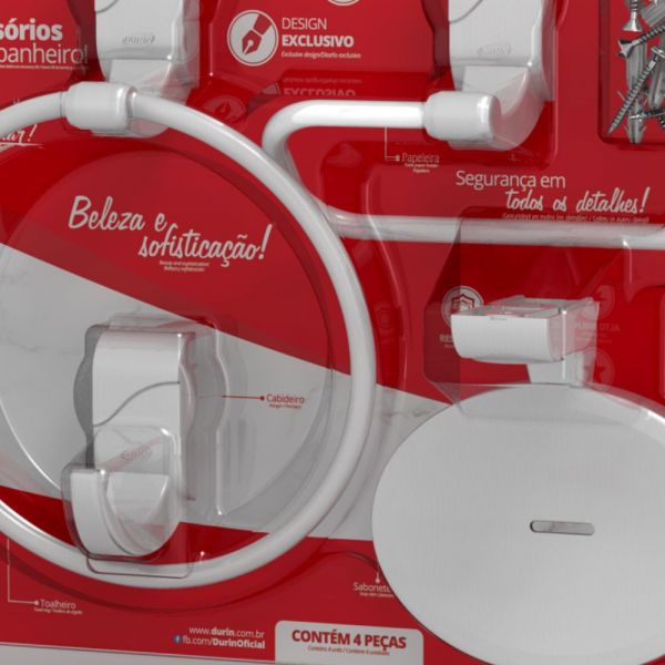 Kit para Banheiro Sofisticato 4 Peças Durin