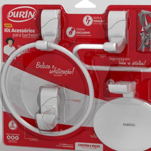 Kit para Banheiro Sofisticato 4 Peças Durin