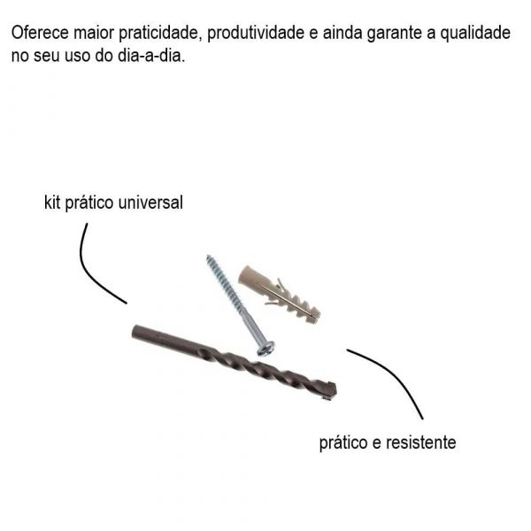 Kit Prático Alvenaria com Broca, Parafuso e Bucha 7mm Bemfixa