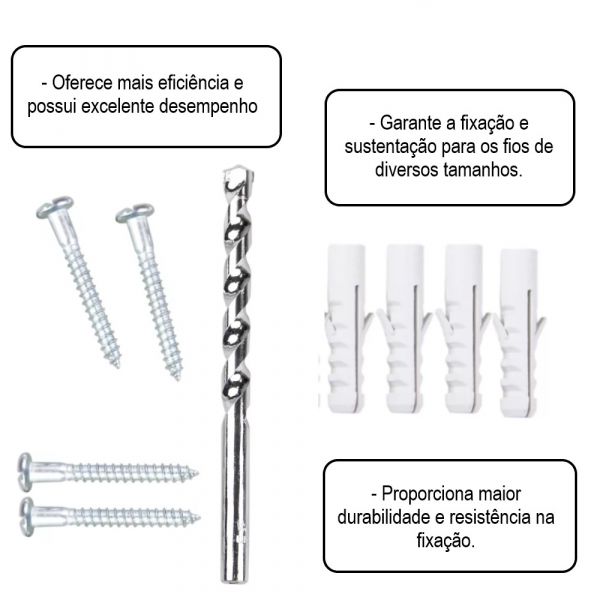 Kit Pratico 8mm Com Broca, Buchas e Parafusos Bemfixa