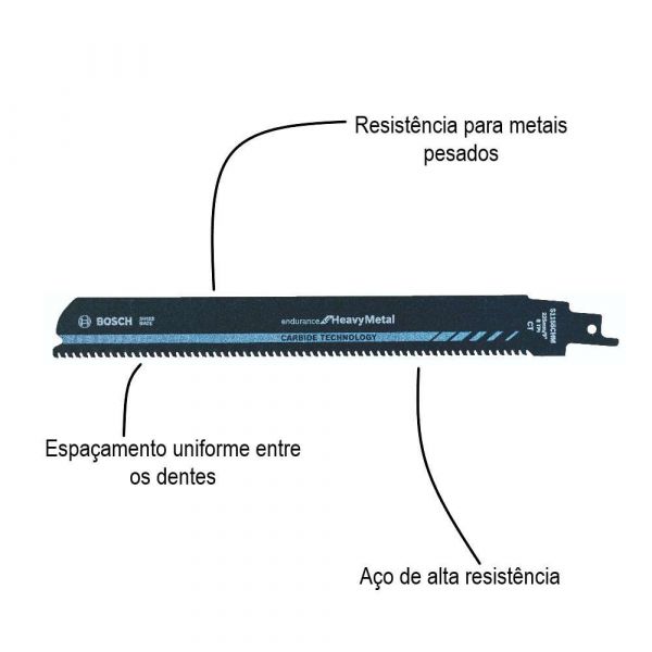Lâmina de serra sabre Bosch S1155CHM endurance for Heavy Metal