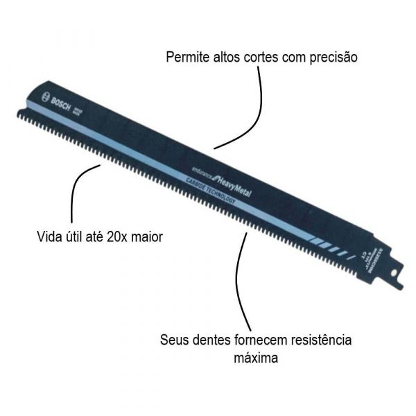 Lâmina de Serra Sabre Bosch S1255CHM Endurance for HeavyMetal