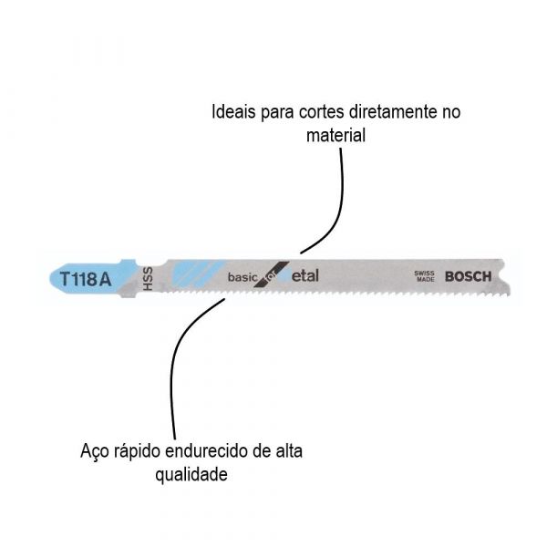 Lâmina serra tico tico Bosch T118A Basic for metal