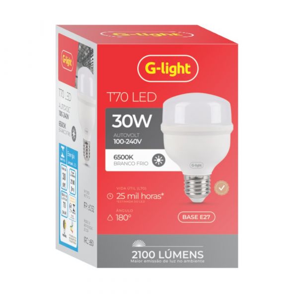 Lâmpada Bulbo LED Ence T70 30W E27 6500K G-Light