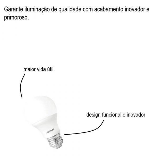 Lâmpada Led 4,8W E27 Bivolt 6500K Avant