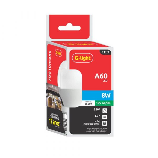Lâmpada Led A60 8W E27 12V G-Light