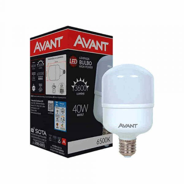 Lâmpada Led Bulbo Hp In E27 BR6500K-40W Mk 3200 Bivolt Avant