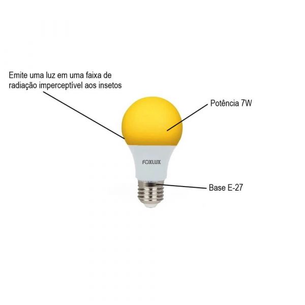 Lâmpada Led Buldo Anti Inseto 7W Bivolt Foxlux