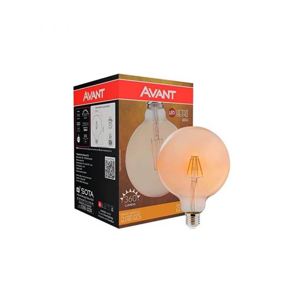 Lâmpada Led Globo Retrô 4W G125 E27 Bivolt Avant