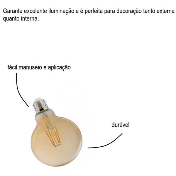 Lâmpada Led Globo Retrô G95 E27 220V Avant