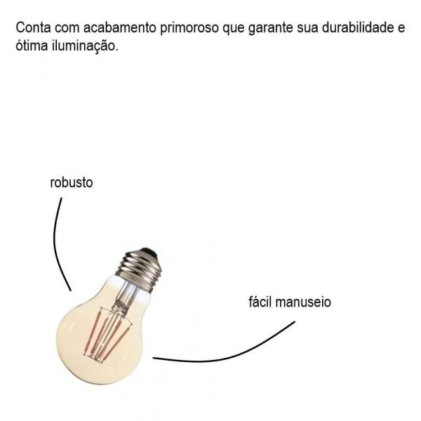 Lâmpada Led Retrô Pera A60 Bivolt 4W Avant
