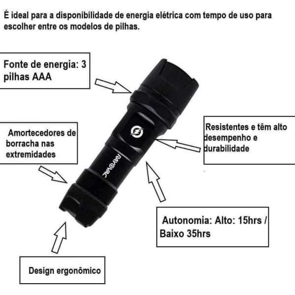 Lanterna Indestrutível Pequena 3 Pilhas AAA Rayovac  