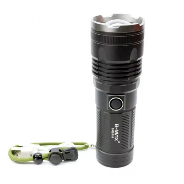 Lanterna Tática 8516 2000 Metros 4 Funções Com Zoom B-Max