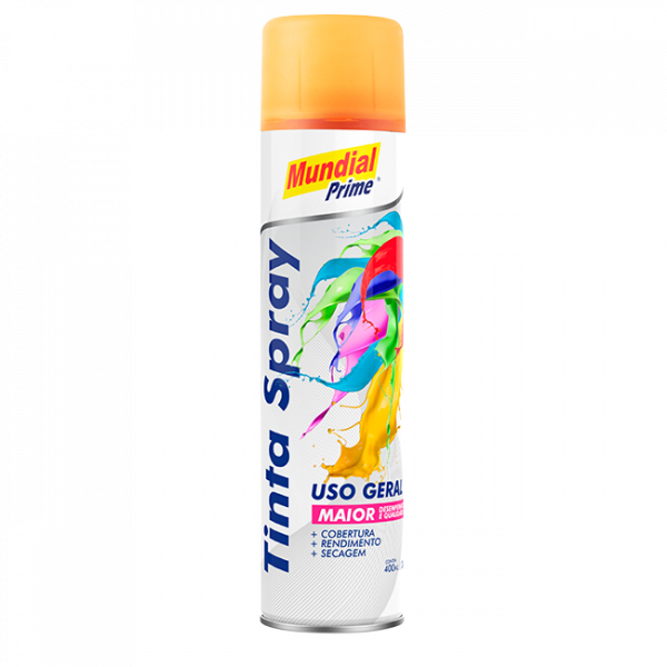 Tinta Spray Laranja Luminosa 400ml- Mundial Prime