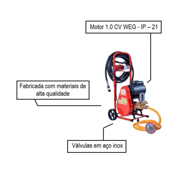 Lavadora de Alta Pressão LR 14 1.0 CV Monofásica 220V Com Carrinho ZM Bombas