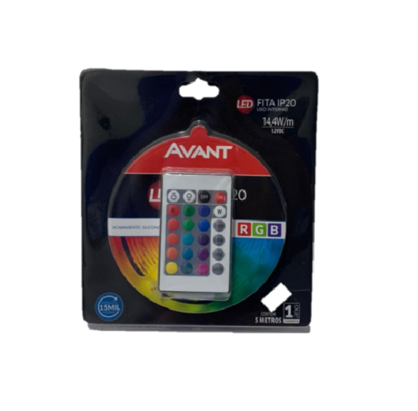 Fita Led Interno Ip20 14,4w/M 5mt Rgb 12v Avant