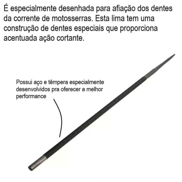 Lima Pra Motosserra 8x3/16 com 2 Unidades K&F