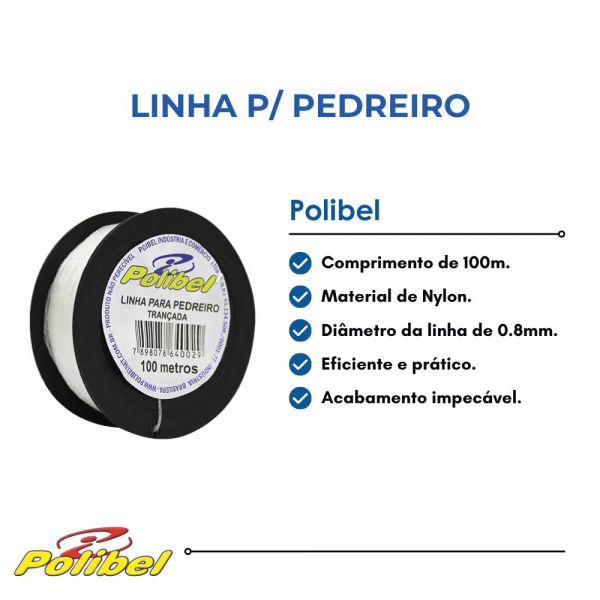 Linha Pedreiro De Nylon 0.80 X 100 Polibel