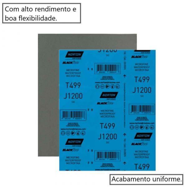 Folha de Lixa D'água 1200 T499 BlackIce Norton